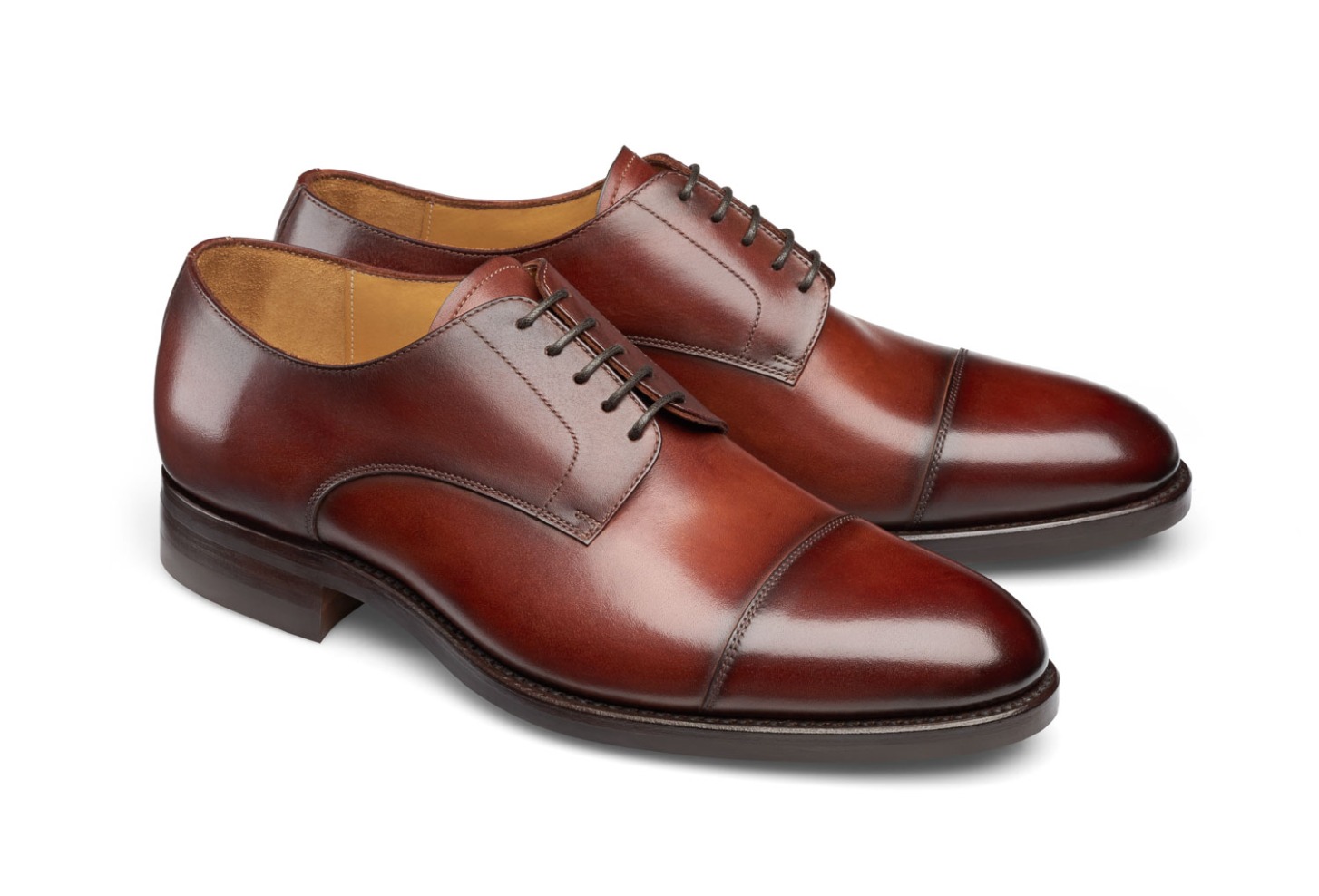 Derby Cap Toe Shoes - Gary Anilina Wine Shadow